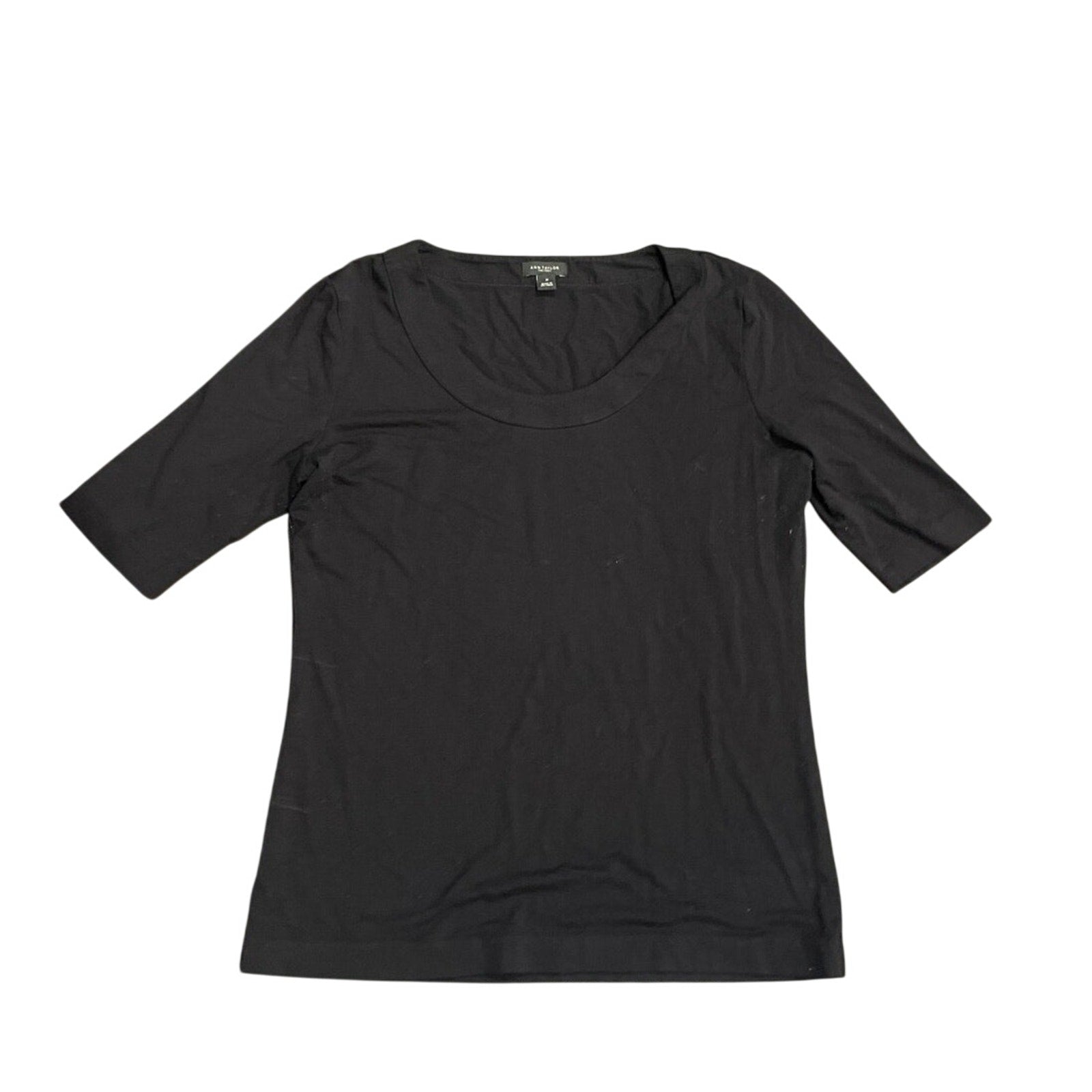 Ann Taylor Set of Two Scoop Neck Shirts Size M Slim Fit Stretch Casual Tops