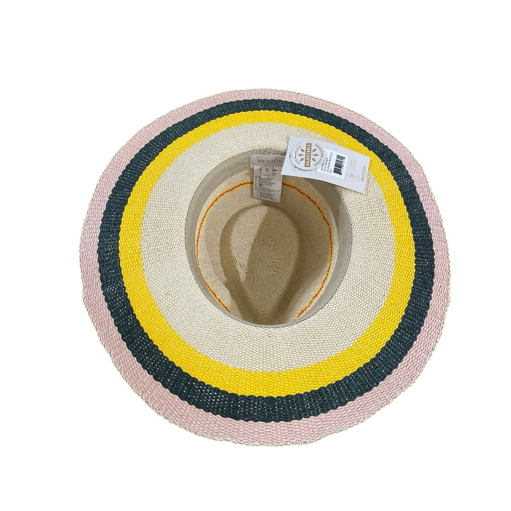 Brixton Pauma 100% Straw Fedora Sunhat SZ S (7) Vacation Beach Resort NWT