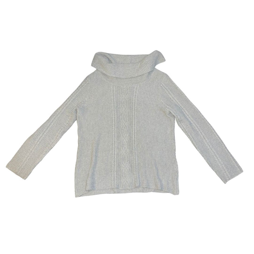 Jeanne Pierre Chunky Knit Turtle Cowl Neck Sweater Gray Size XL 100% Cotton