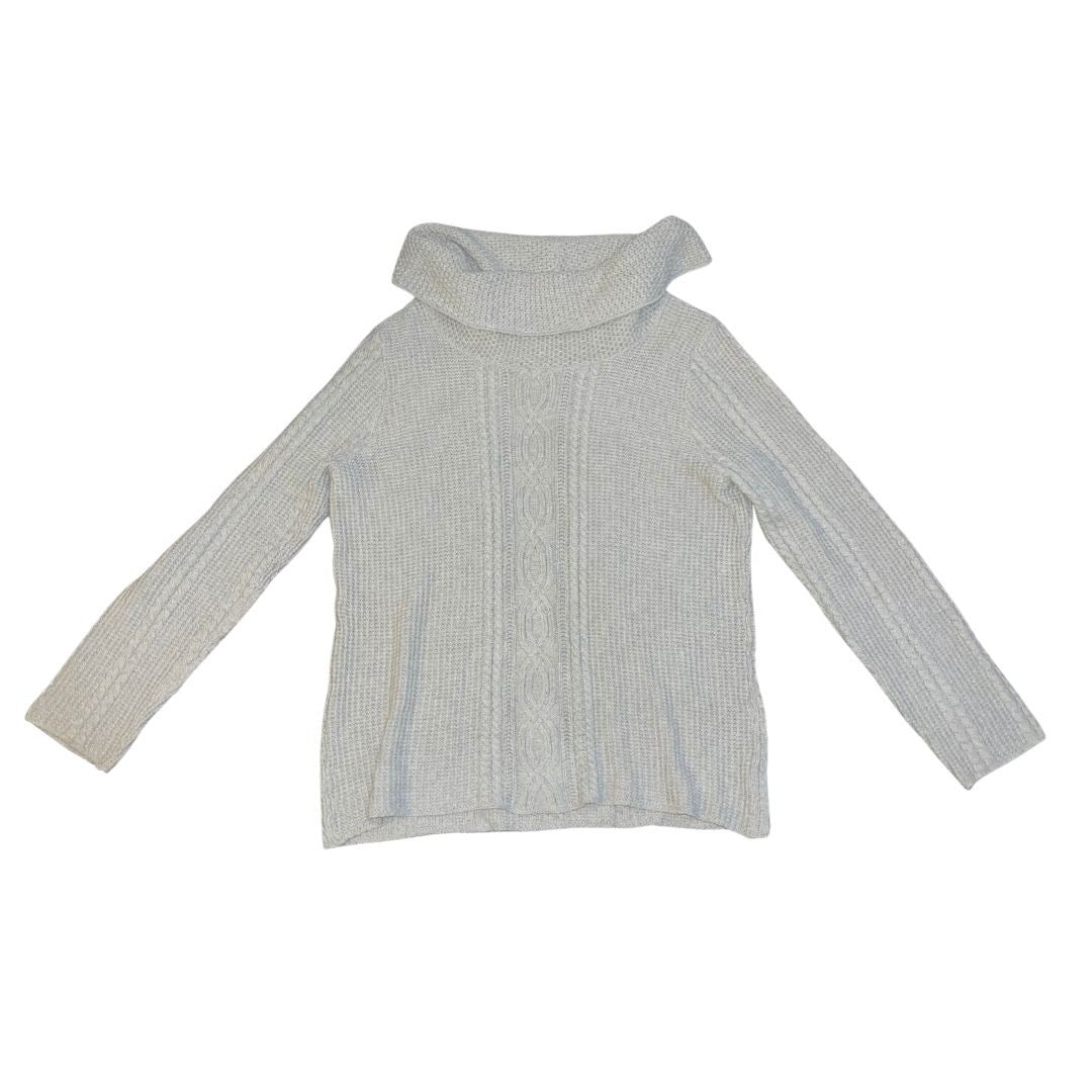 Jeanne Pierre Chunky Knit Turtle Cowl Neck Sweater Gray Size XL 100% Cotton
