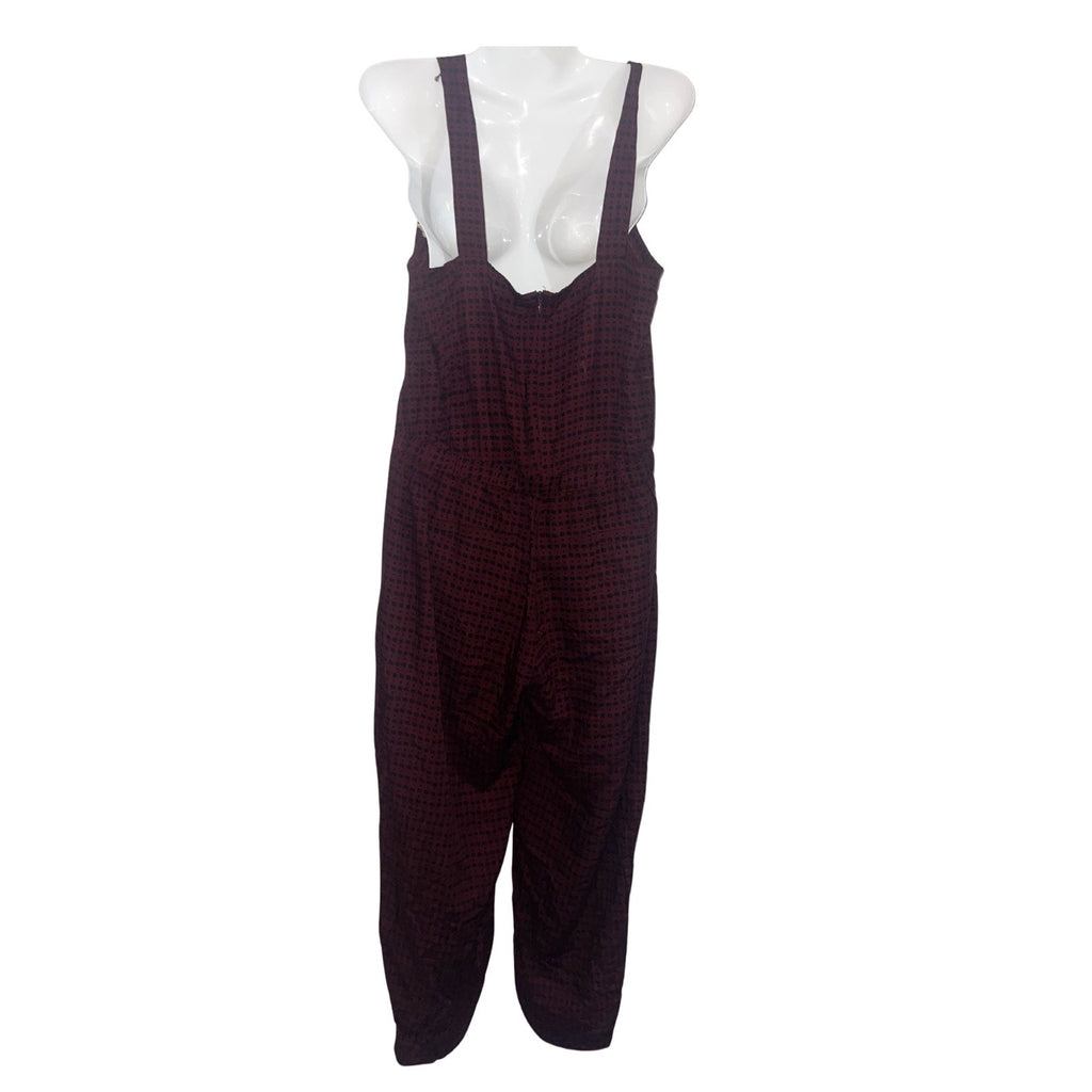 Madewell Burgundy Tank Pockets Relaxed Fit Jumpsuit Size Medium Coveralls Casual