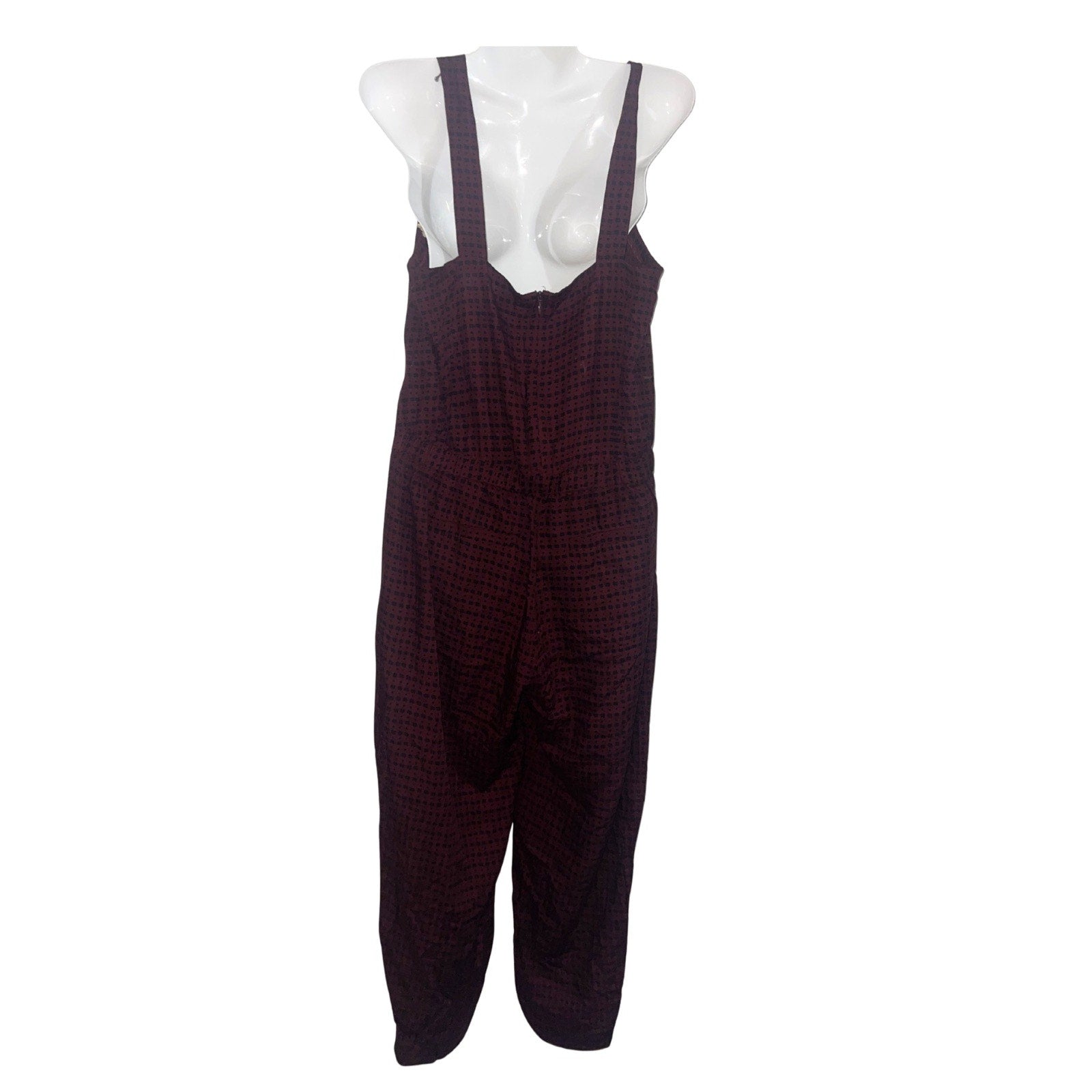 Madewell Burgundy Tank Pockets Relaxed Fit Jumpsuit Size Medium Coveralls Casual