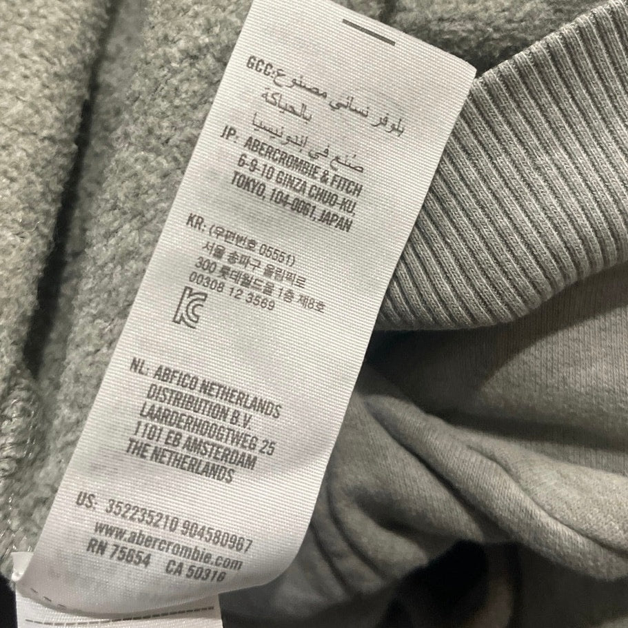 Hollister Embroidered Logo Grey Pullover Hoodie Size Small Streetwear Y2K