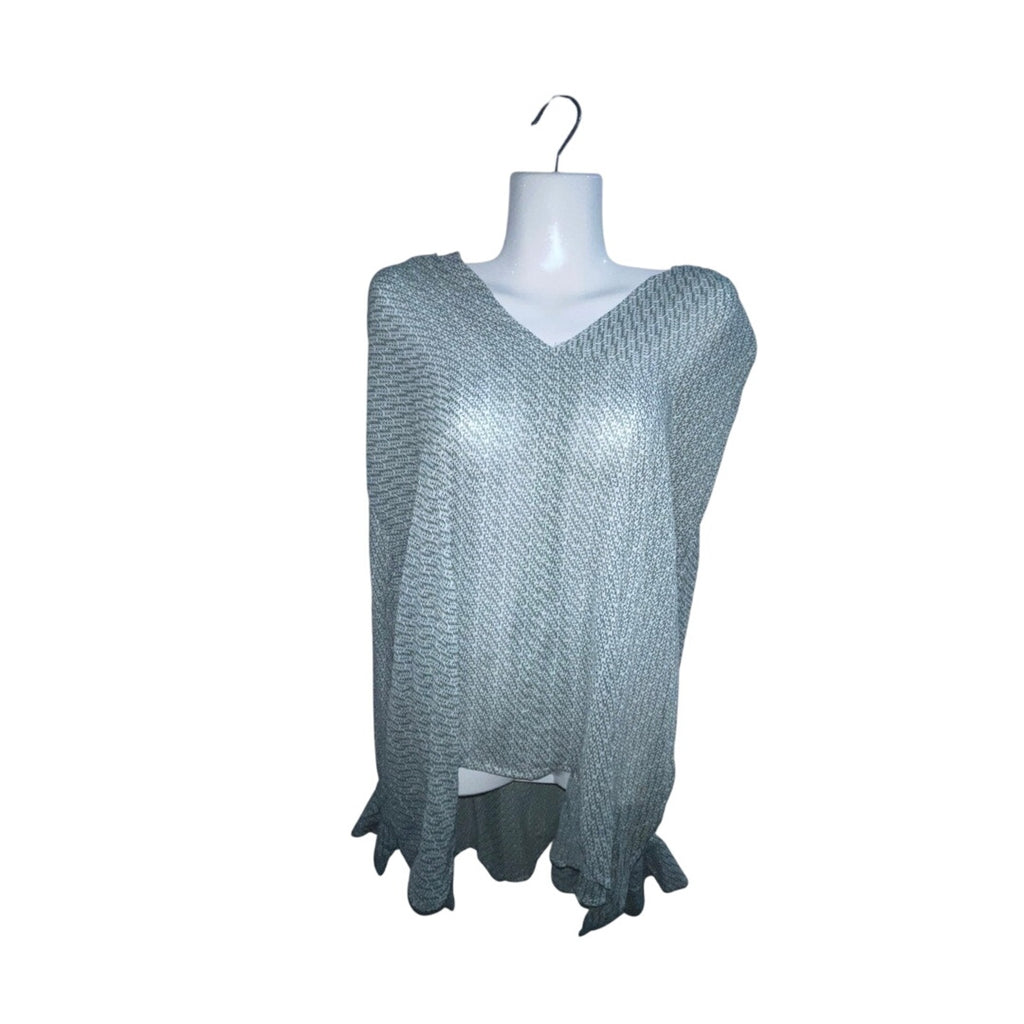 Rag & Bone Carly Chiffon Top Green Multi Blouse Size Large Chic Semi Sheer