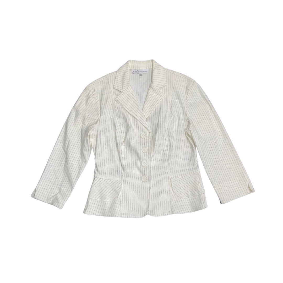 Dressbarn Pinstripe 2 Piece Skirt Suit Blazer Size 6 Career Office Professional 90s