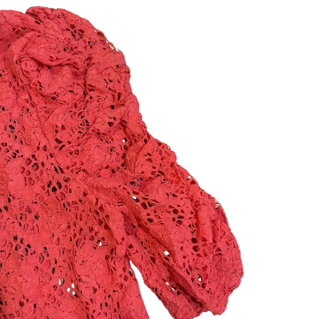 INC International Concepts Floral Lace Top Puff Sleeves Size Medium Boho Chic