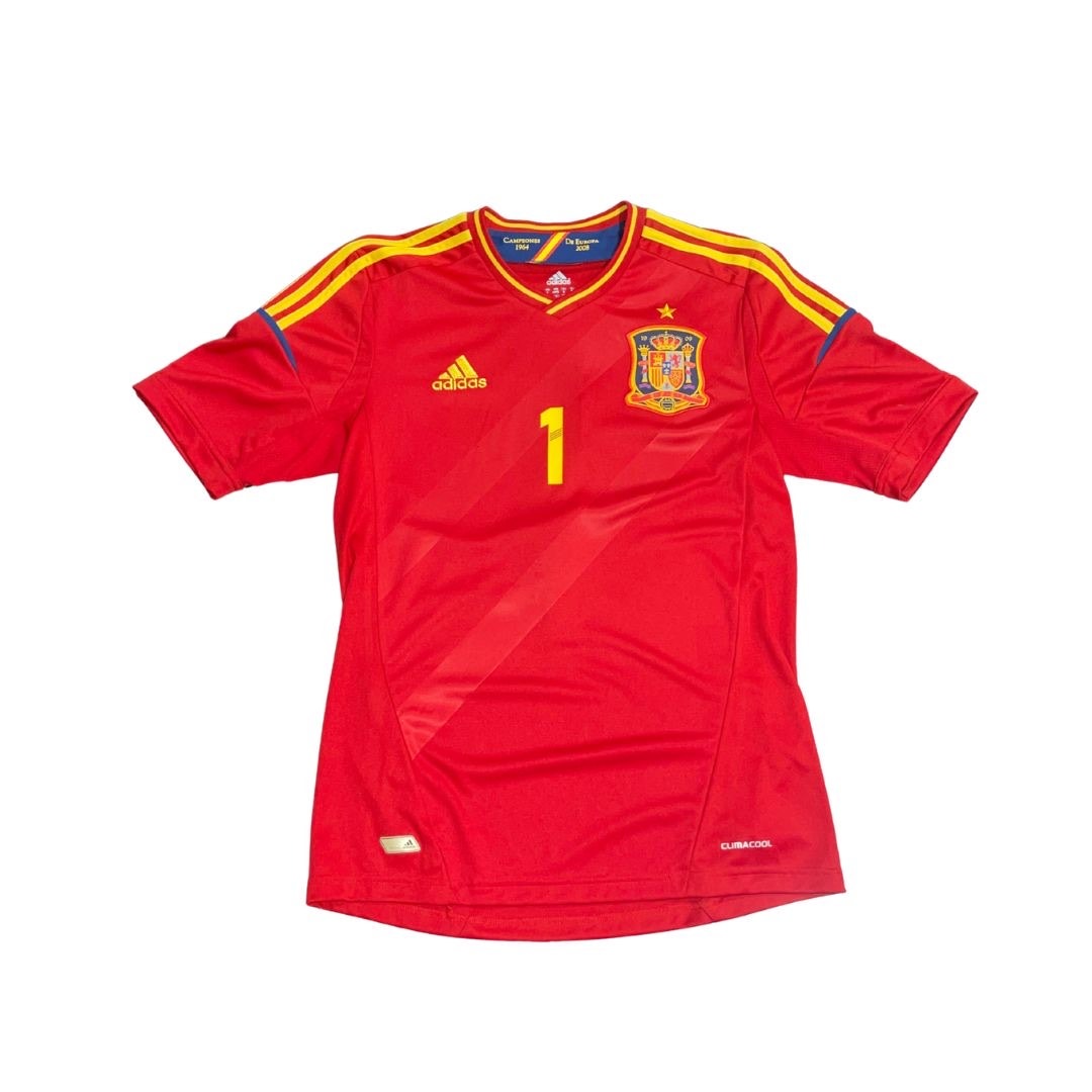 Adidas Spain 2011-12 Home Soccer Jersey Iker Casillas #1 Fifa Small Goalie World Cup