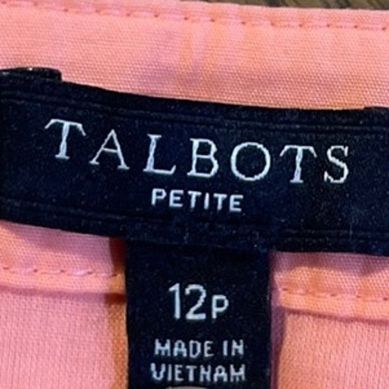 Talbots Sleeveless V-Neck Poplin Wrap Self-Tie Belted Midi Ruffle Dress SZ 12P