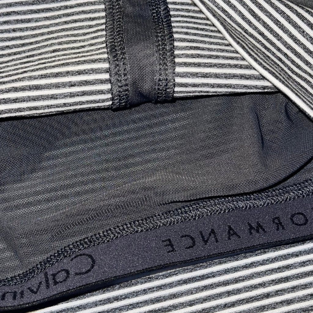 Calvin Klein Performance Striped Sports Bra Top Tank Size Medium Crop Athletic