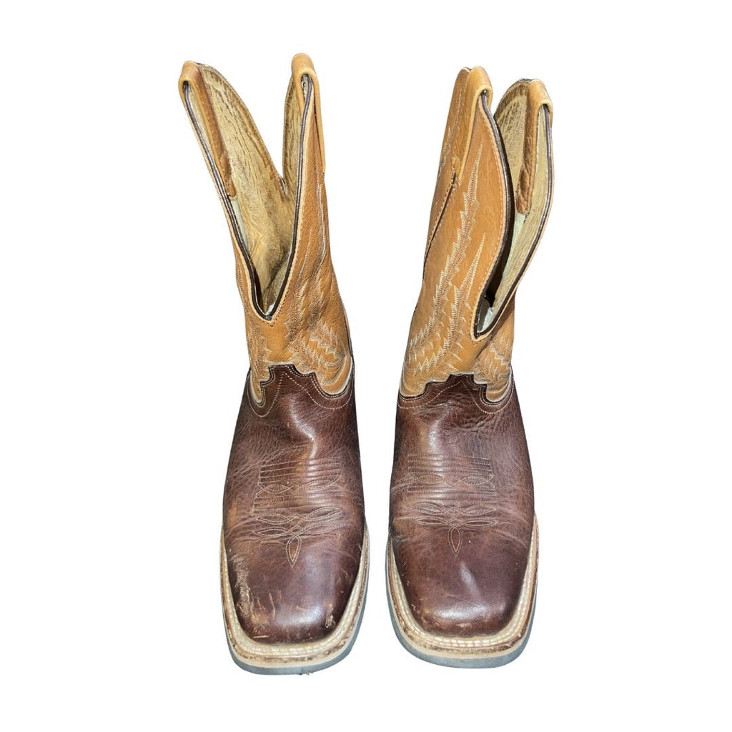 Laredo Cowboy Western Leather Boots Two Toned Size 10 Square Toe Rodeo