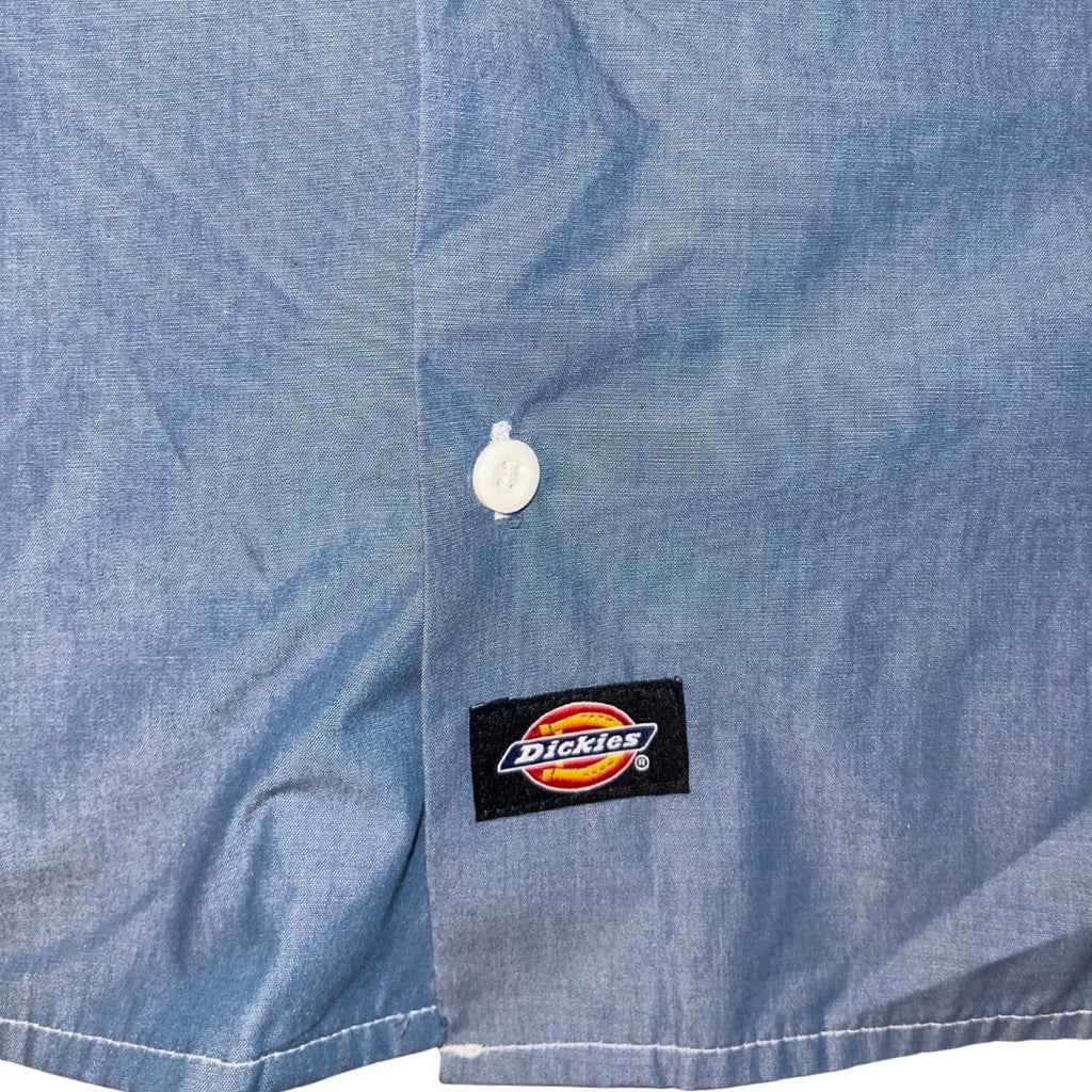 Dickies Button Down Long Sleeve Shirt Blue Workwear Streetwear Size XL