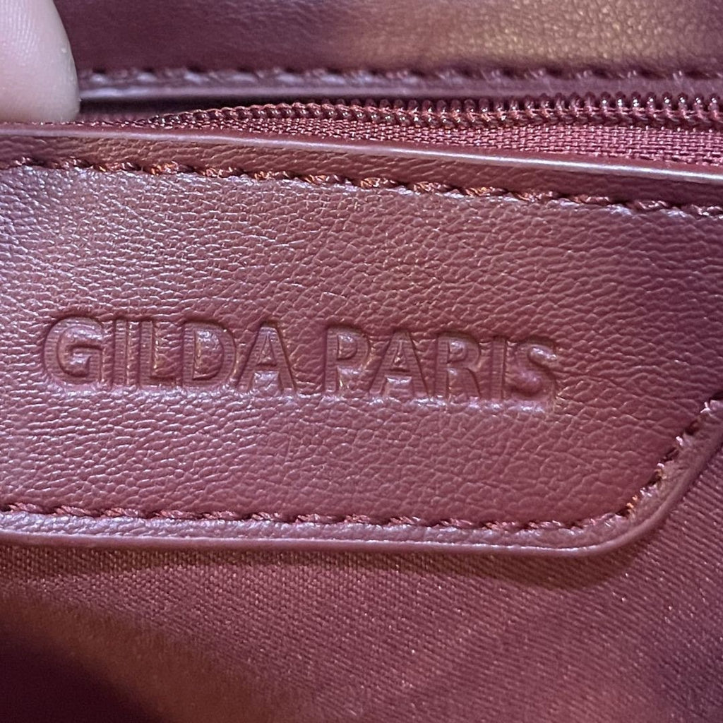 Gilda Paris Large Quilted Tote Handbag Wine Red Vegan Leather Weekender Travel