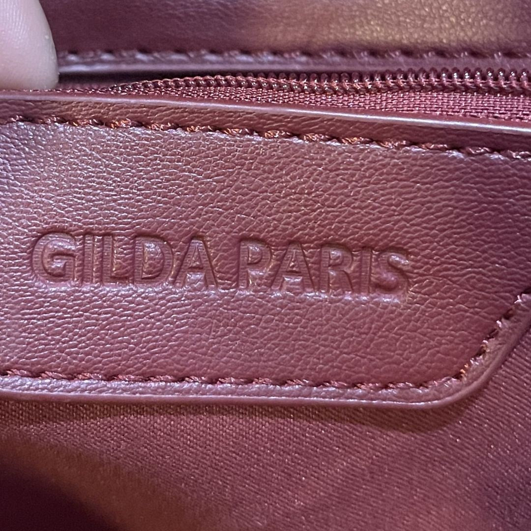 Gilda Paris Large Quilted Tote Handbag Wine Red Vegan Leather Weekender Travel