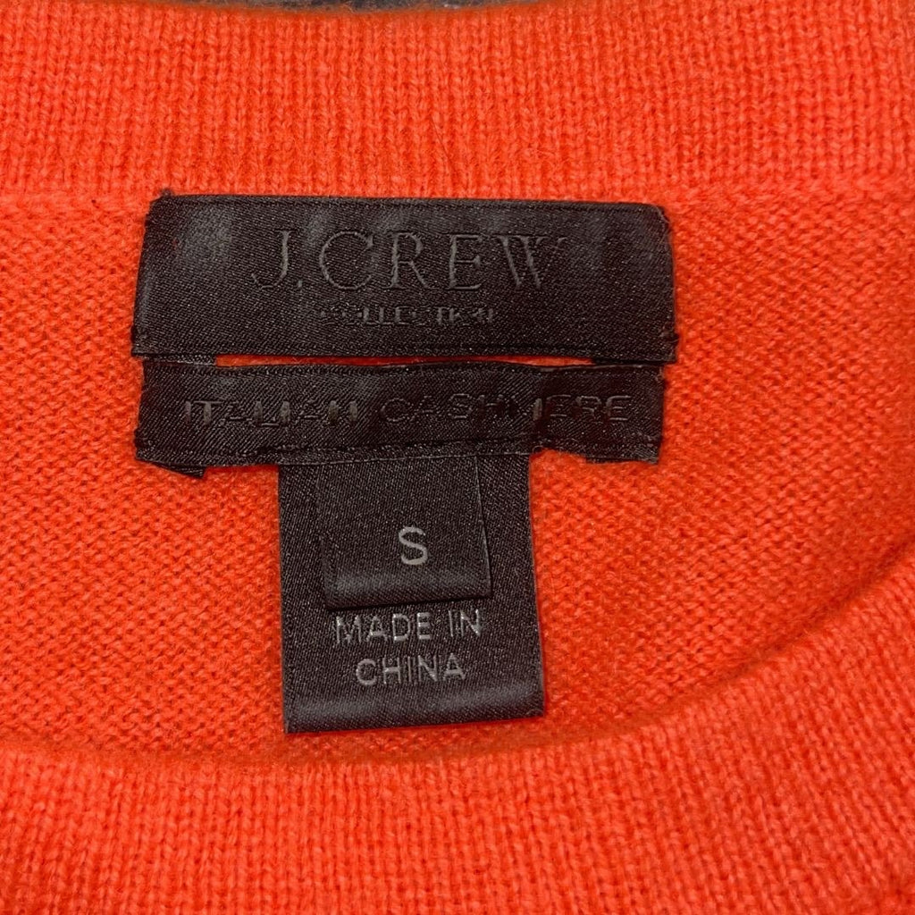J. Crew Collection Italian Cashmere Orange Short Sleeve Blouse Size Small Chic
