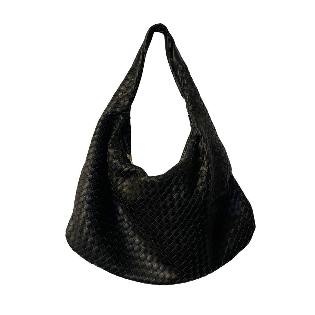 Urban Expressions Victoria Slouchy Hobo Vegan Leather Woven Braided Handbag