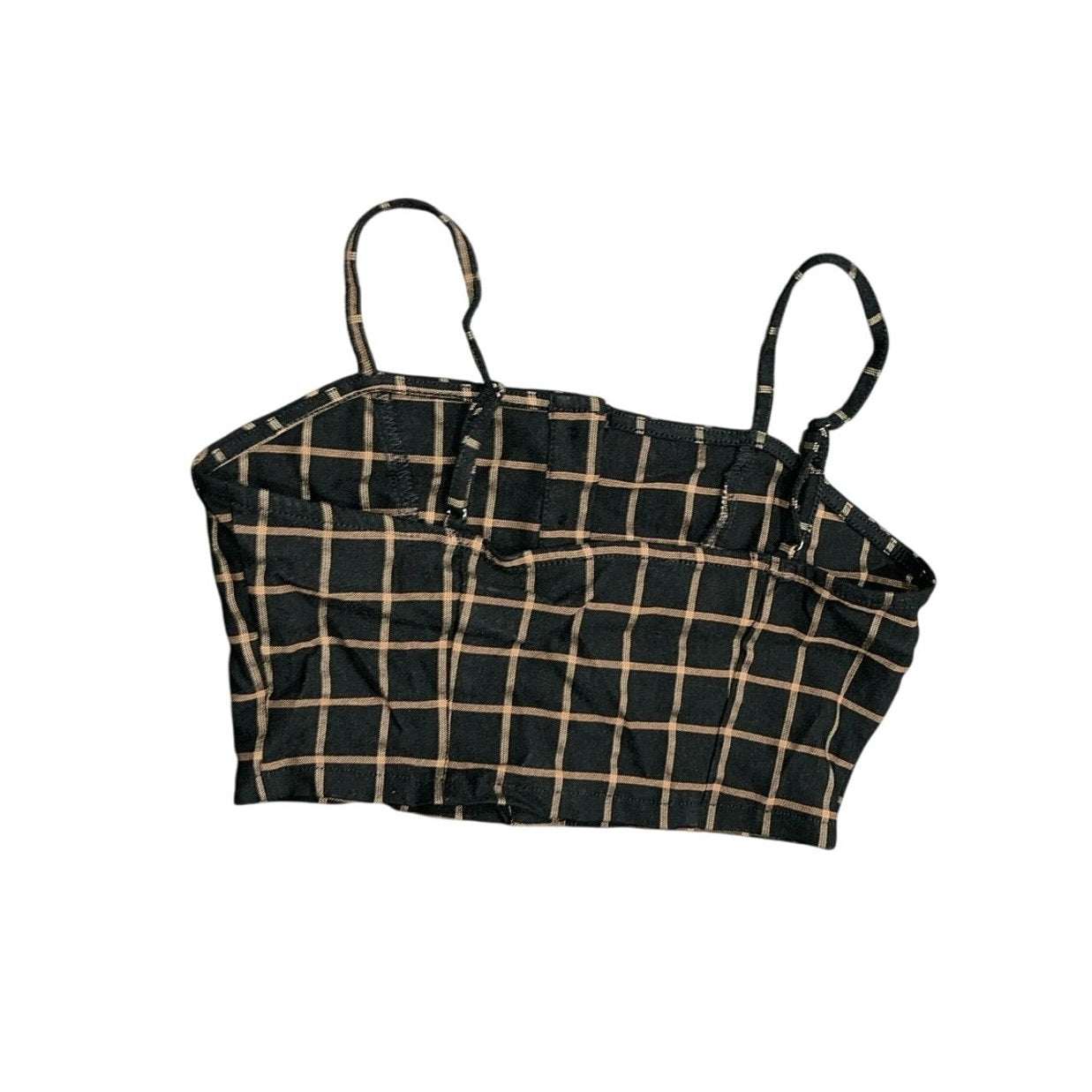 Forever 21 Plaid Crop Button up Top Blouse Size Small