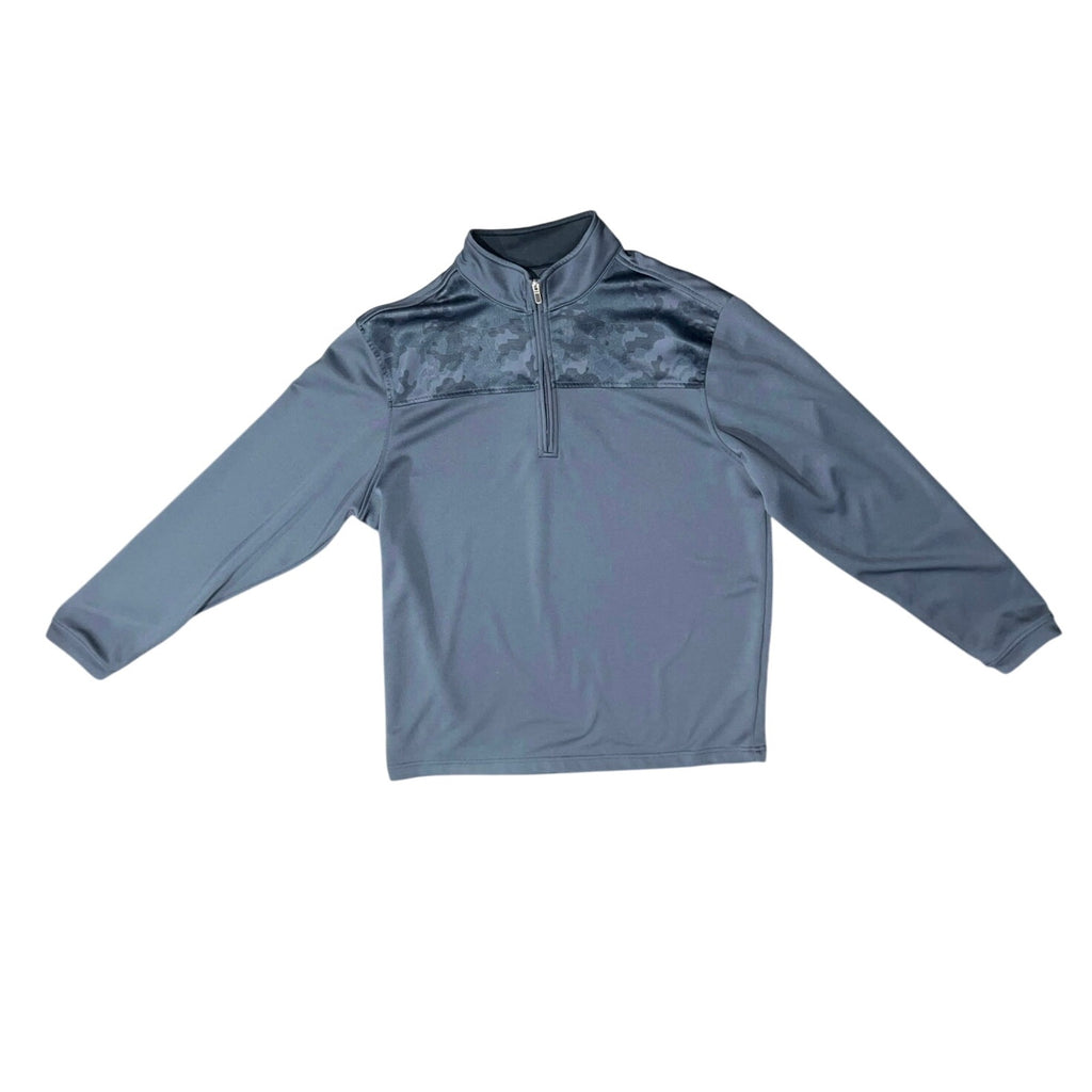 Pebble Beach Men's Blue Performance 1/4 zip long sleeve shirt