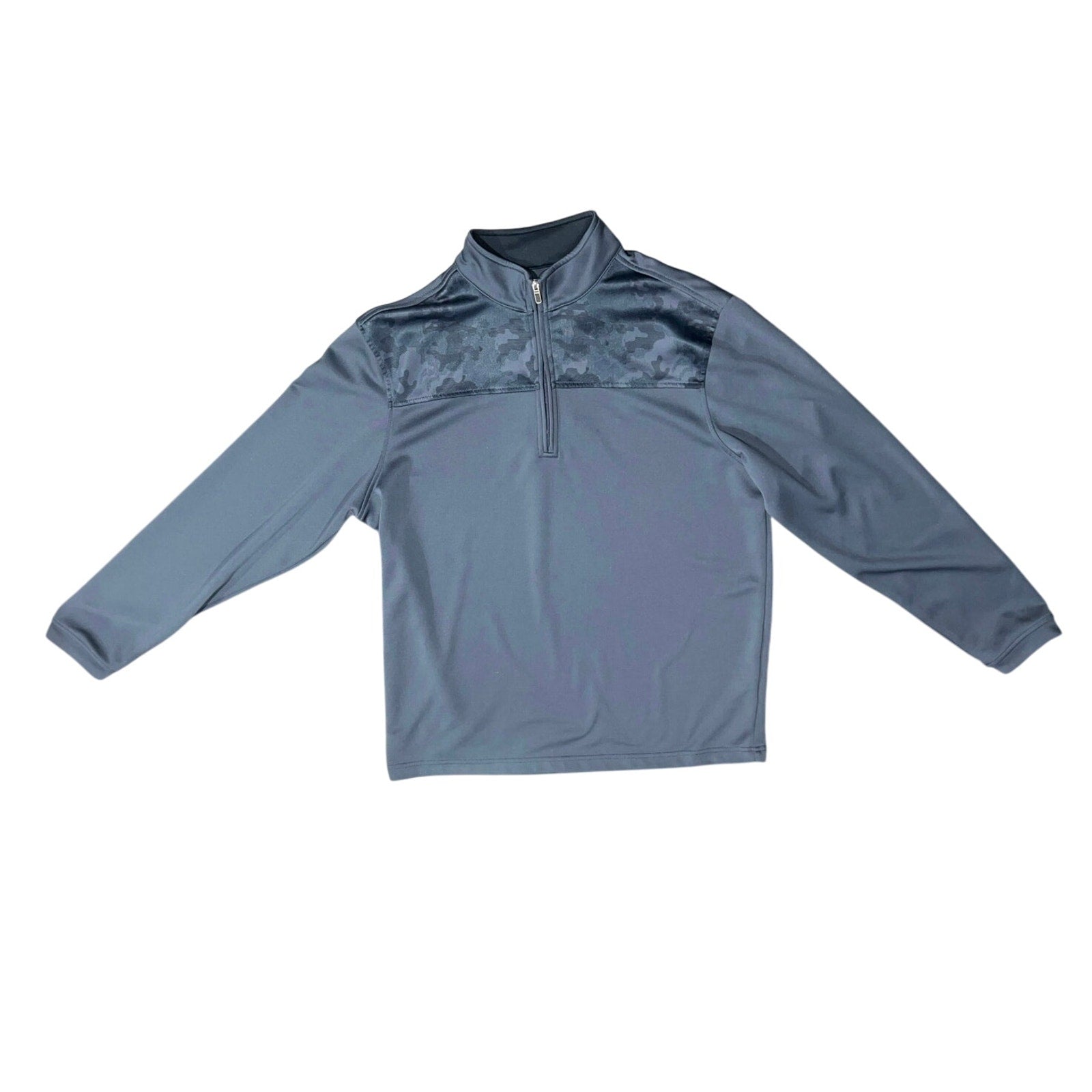 Pebble Beach Men's Blue Performance 1/4 zip long sleeve shirt