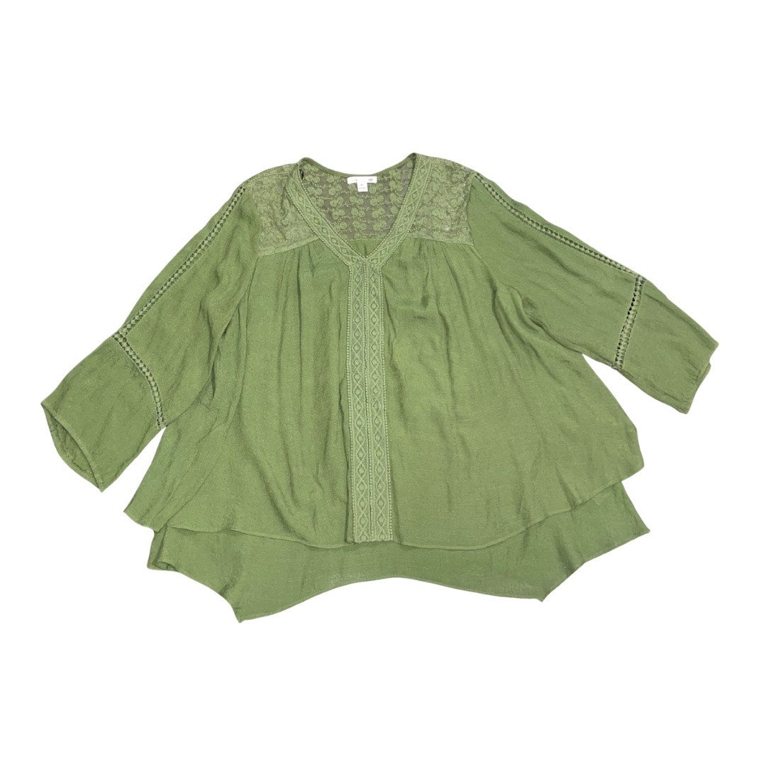 John Paul Richard Lace Trim Peasant Boho Blouse Size XL Hippie Gypsy Whimsical