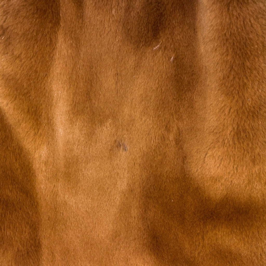 Calvin Klein Stand Collar Brown Faux Fur Coat Jacket - unique find Size XS