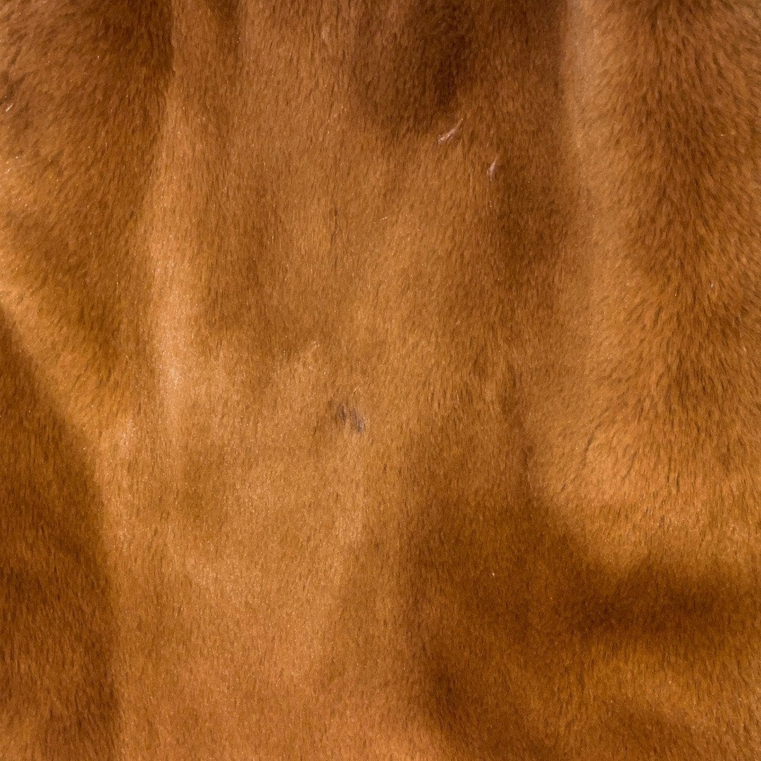 Calvin Klein Stand Collar Brown Faux Fur Coat Jacket - unique find Size XS