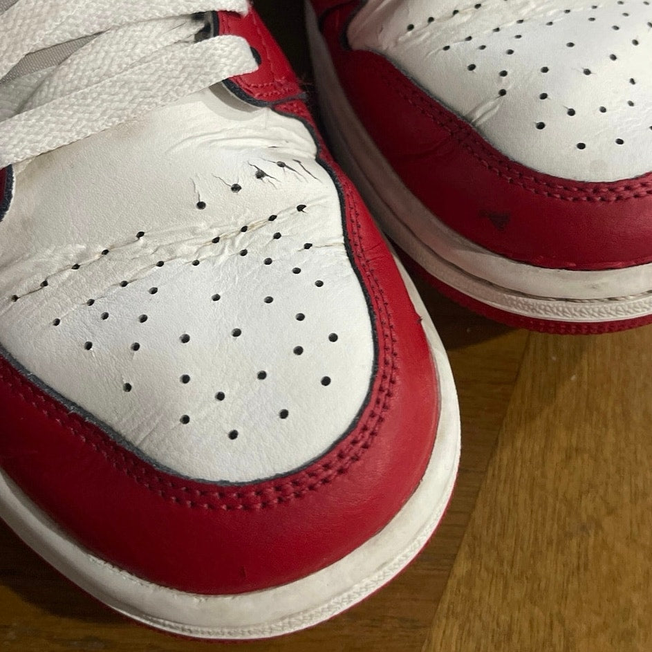 Nike Air Jordan 1 Low Varsity Red White Sneakers SZ 7.5 Athletic Streetwear