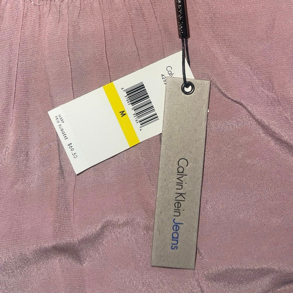 Calvin Klein Jeans long sleeve blouse Mauve Pink Size Medium Career Office  NWT