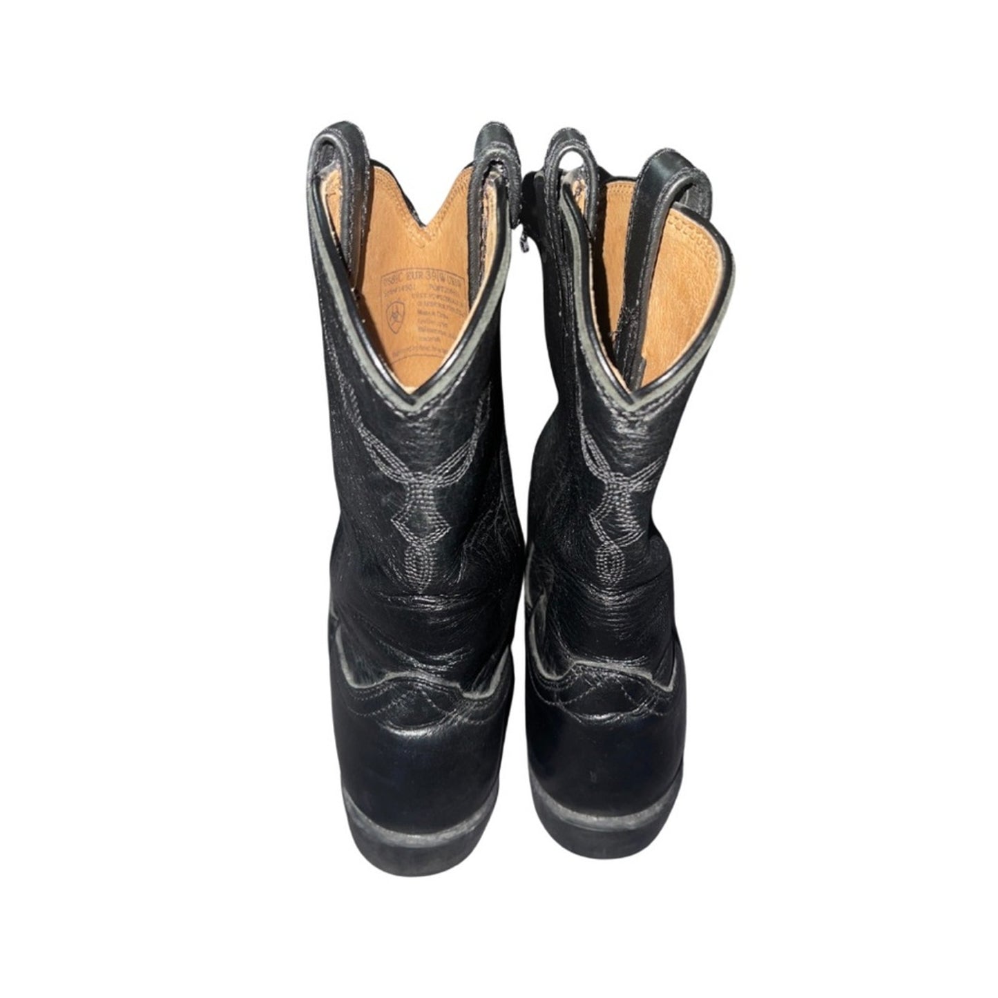 Ariat Mens Black Heritage Roper Grain Leather Western Cowboy Boots size 8.5