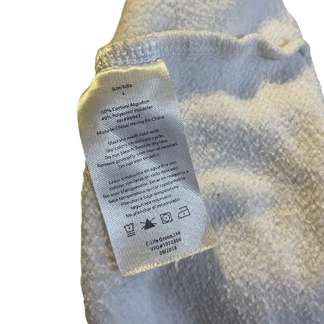 Vintage Polaroid 320 Land Camera Hoodie Pullover Sweater Size Large Rainbow Y2K