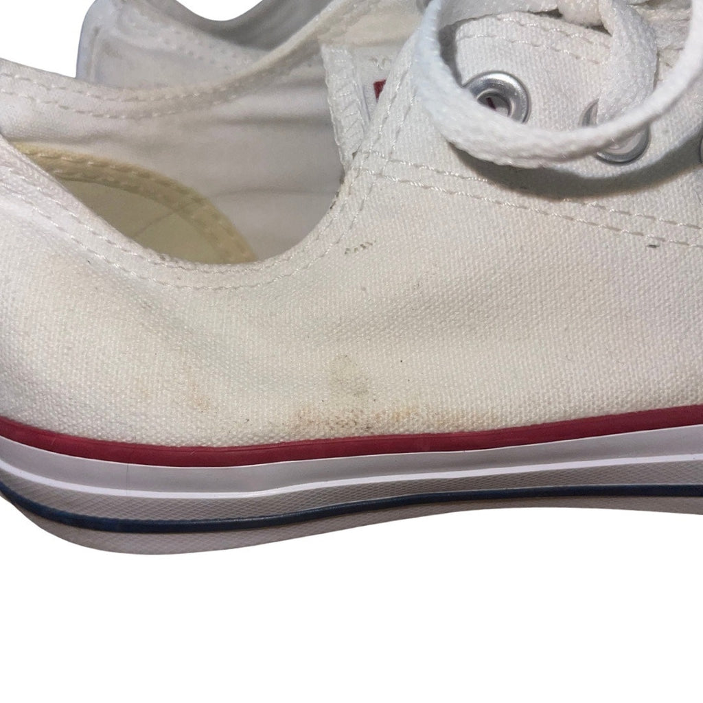 Converse Chuck Taylor All Star Low Top Sneakers Shoes White Canvas Women SZ 8