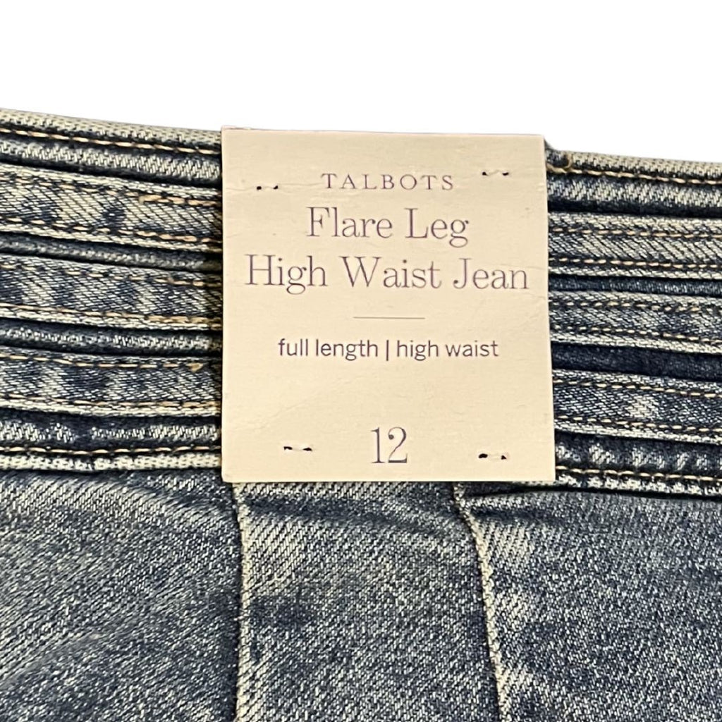 Talbots Flare Leg High Waisted Denim Jeans Size 12 NWT Melody Wash Streetwear