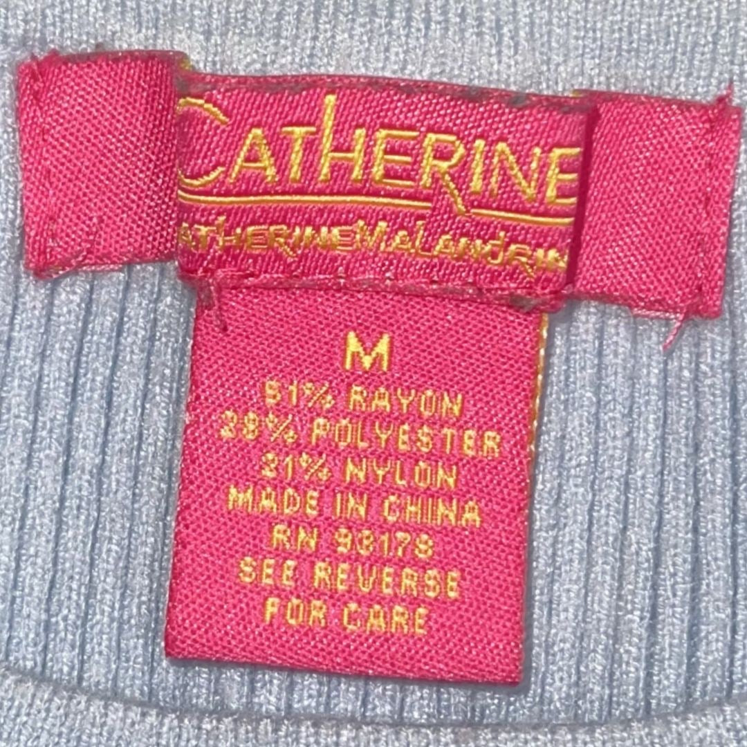 Catherine Malandrino Cold Shoulders Ribbed Sweater Top Size Medium Casual Chic