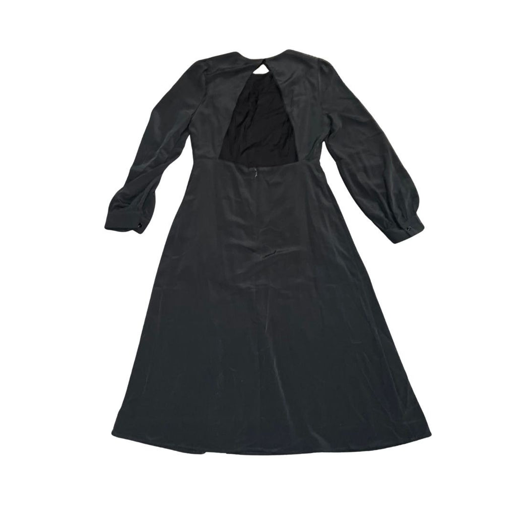 Blue Blush Long Sleeve Slit Midi Dress Size Large Back cut out Special Occasion