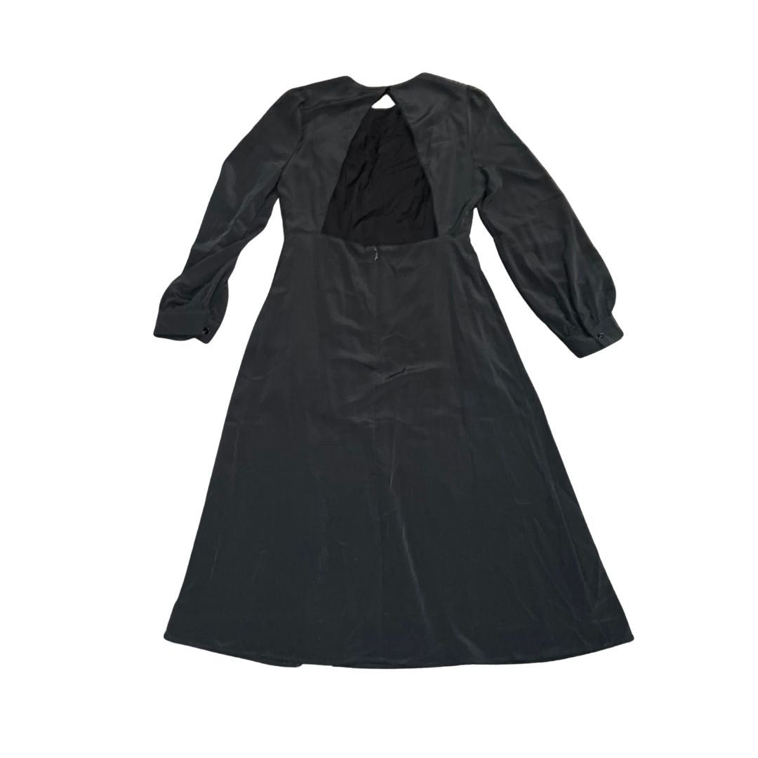 Blue Blush Long Sleeve Slit Midi Dress Size Large Back cut out Special Occasion