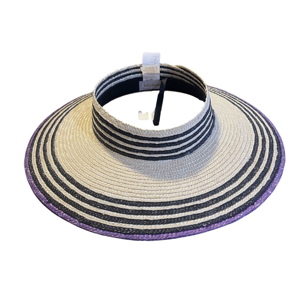 Brixton Joanna Multicolor Visor Woven Straw Sun Hat NWT Adjustable Size Medium
