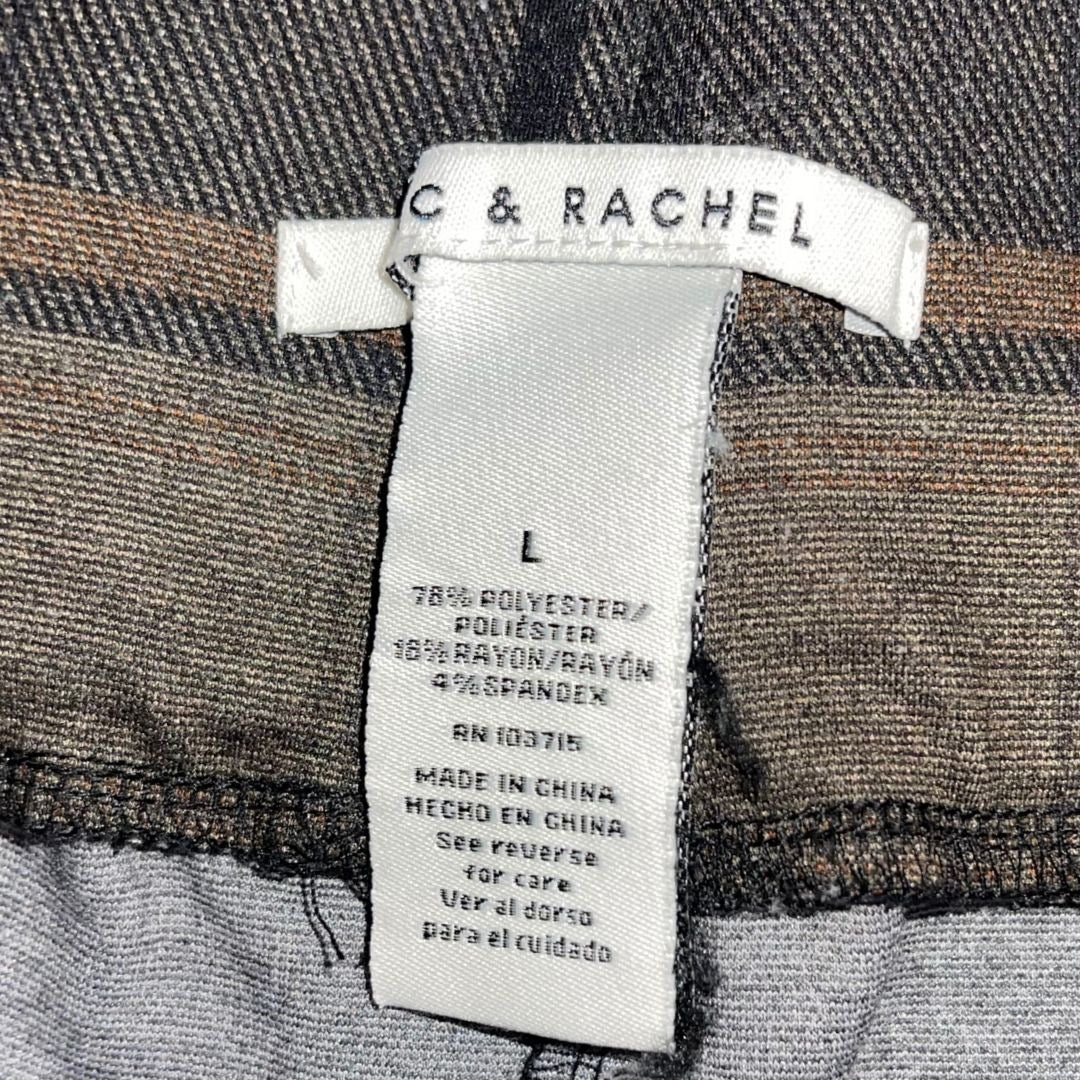 Zac & Rachel Pull on Plaid Stretch Knit Pants SZ L Academia Preppy School Girl