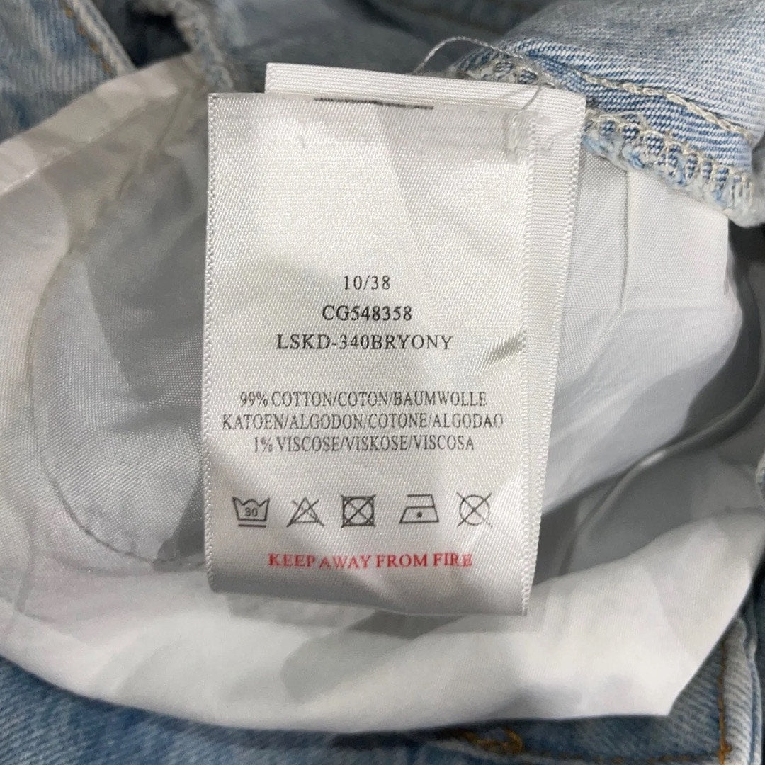 Brave Soul London Denim Studio Skirt light blue jean wash Size 10