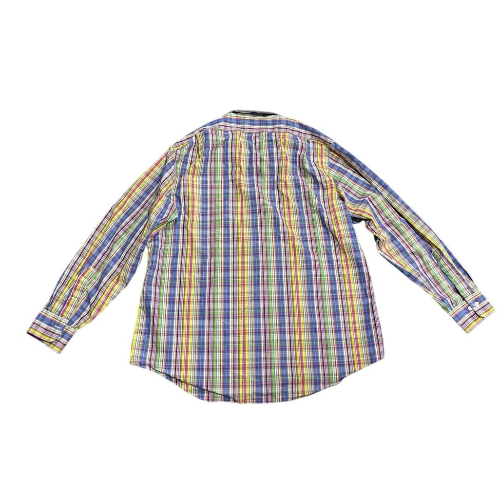 Polo Ralph Lauren Multi Color Plaid Button Front Long Sleeve Shirt SZ 17 1/2