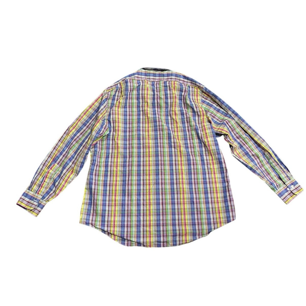 Polo Ralph Lauren Multi Color Plaid Button Front Long Sleeve Shirt SZ 17 1/2