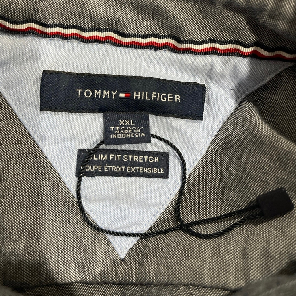 Tommy Hilfiger Slim Fit Stretch Long Sleeve Button up Shirt SZ XXL Preppy Office