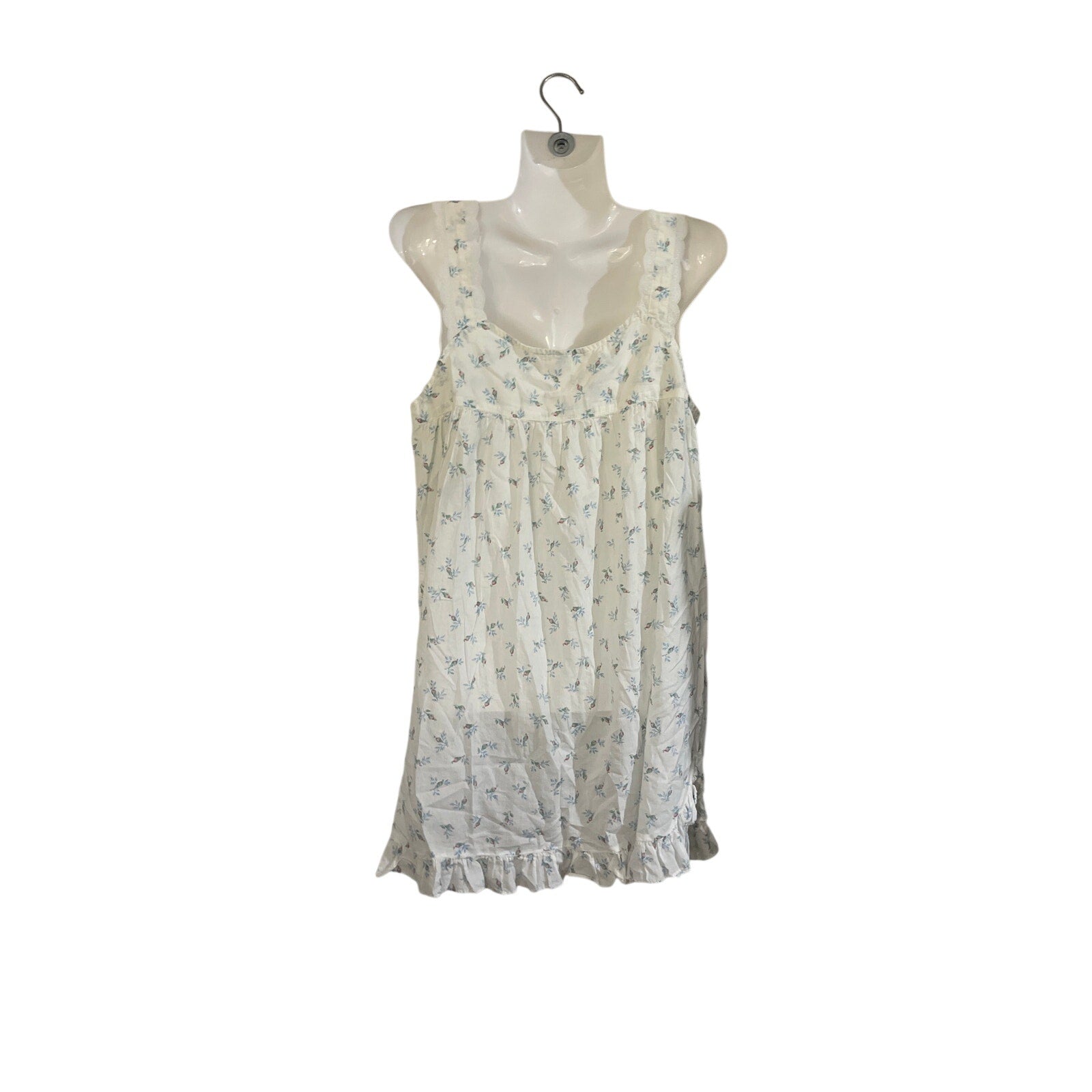 Vintage Eileen West Sleeveless Floral Chemise Nightgown SZ M Sleepwear Pajamas
