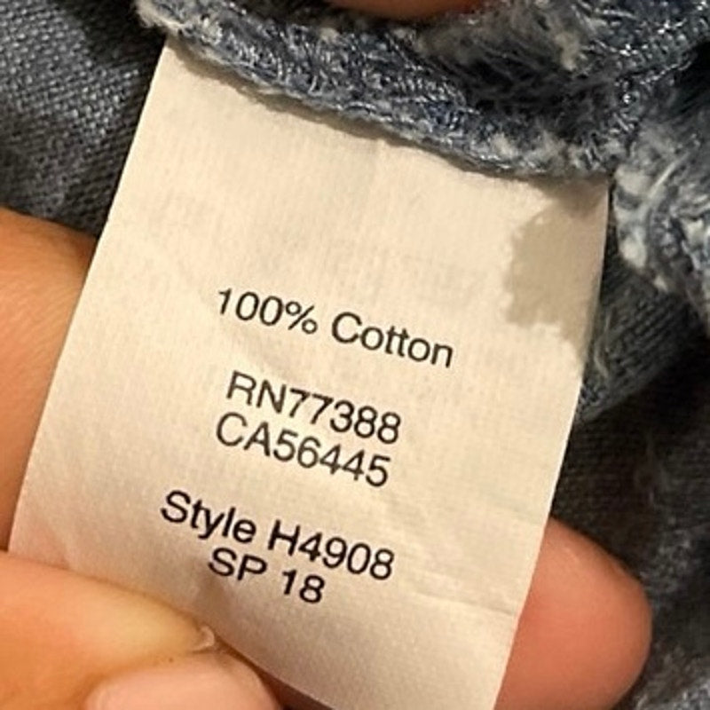 J.Crew Dobby Off the Shoulder Ruffle Sleeves Chambray Short Dress SZ 4 Western