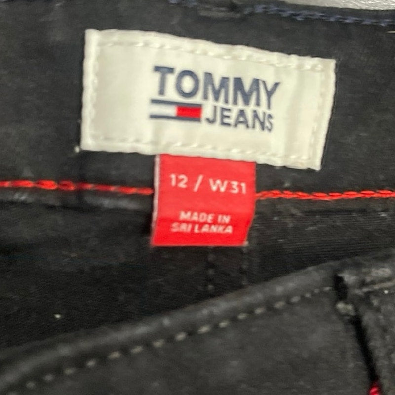 Tommy Jeans Skinny Curvy Cropped Black Denim Jeans SZ 12 / 31 Casual Streetwear
