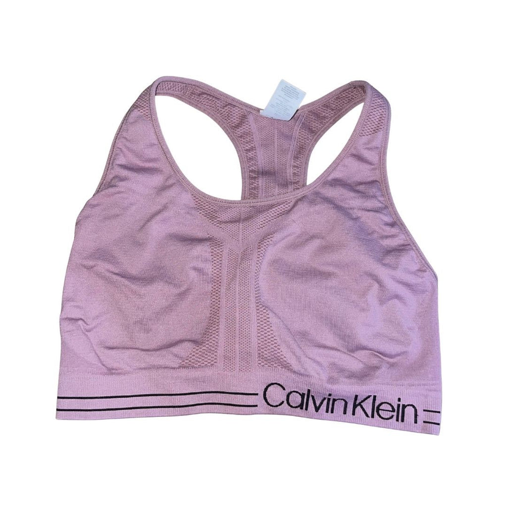 Bundle Calvin Klein 2 Sports Bras Pink and Black Quick Dry Athletic Size Large