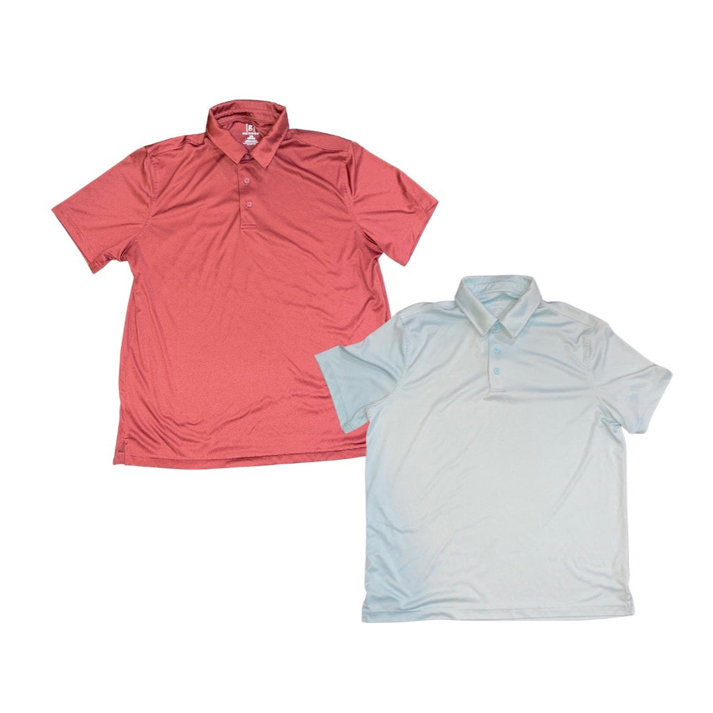 George Lot of 2 Polo Shirts Burgundy and Blue SZ Large Golf Preppy Casual Sporty