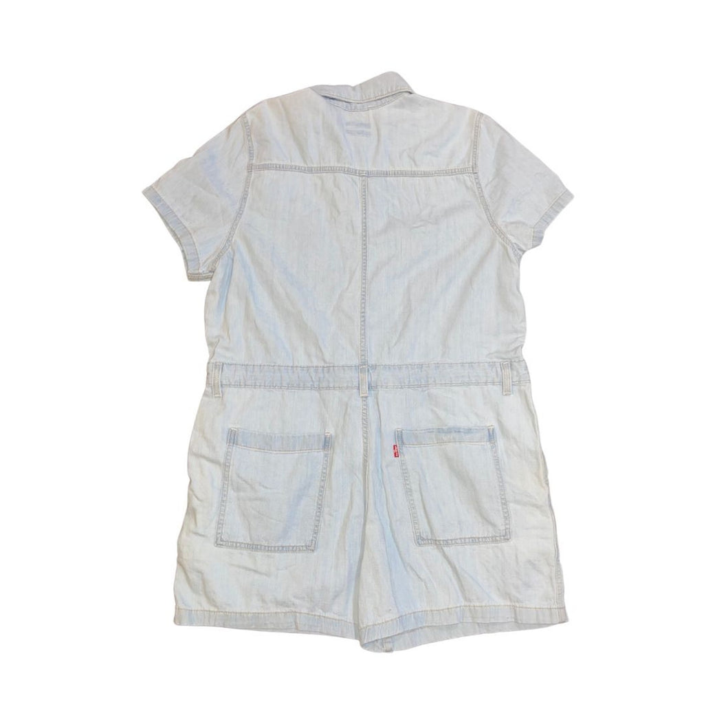 Levi's Heritage Short Sleeve Button up Romper XL Belt loops Jumper One Piece NWT