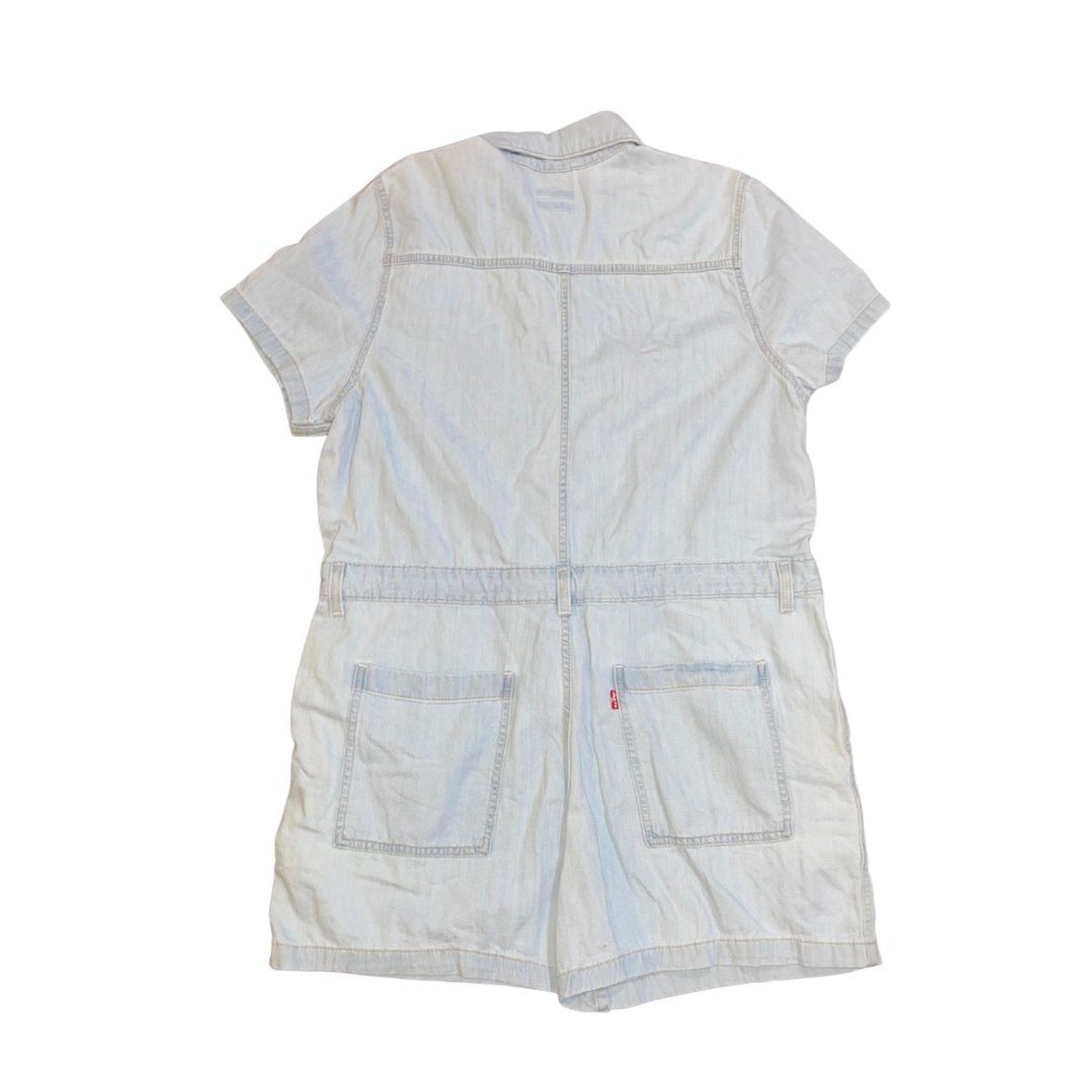 Levi's Heritage Short Sleeve Button up Romper XL Belt loops Jumper One Piece NWT