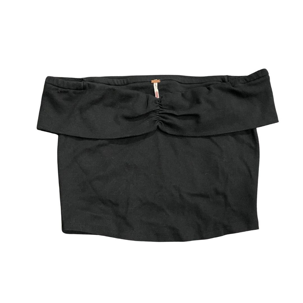 Free People Cooler in Capri Set Off the Shoulder Top Black Elastic Skirt Small