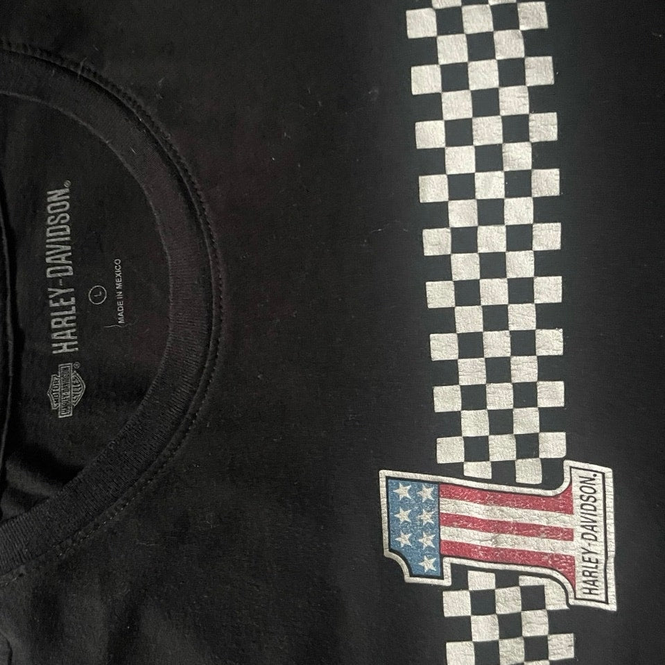 Harley Davidson Women's T-Shirt Top #1 red white and blue size large