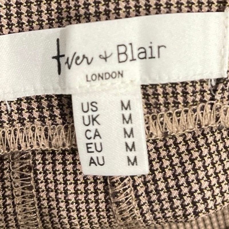 Haver & Blair London Houndstooth Wide Leg Pull On Cropped Pants SZ M Casual